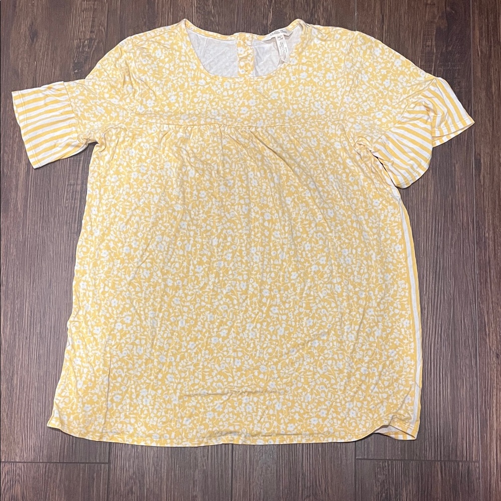 Matilda Jane Yellow and White Floral Short Sleeve Top